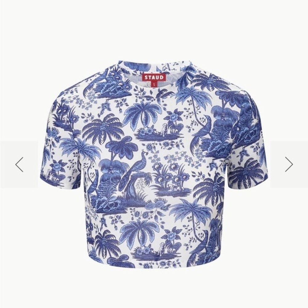 STAUD FERNANDA COVERUP TOP BLUE TOILE S